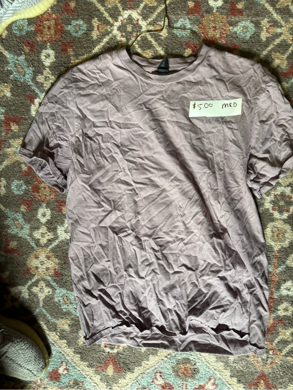 Men's Crew Neck T-Shirt in Light Mauve